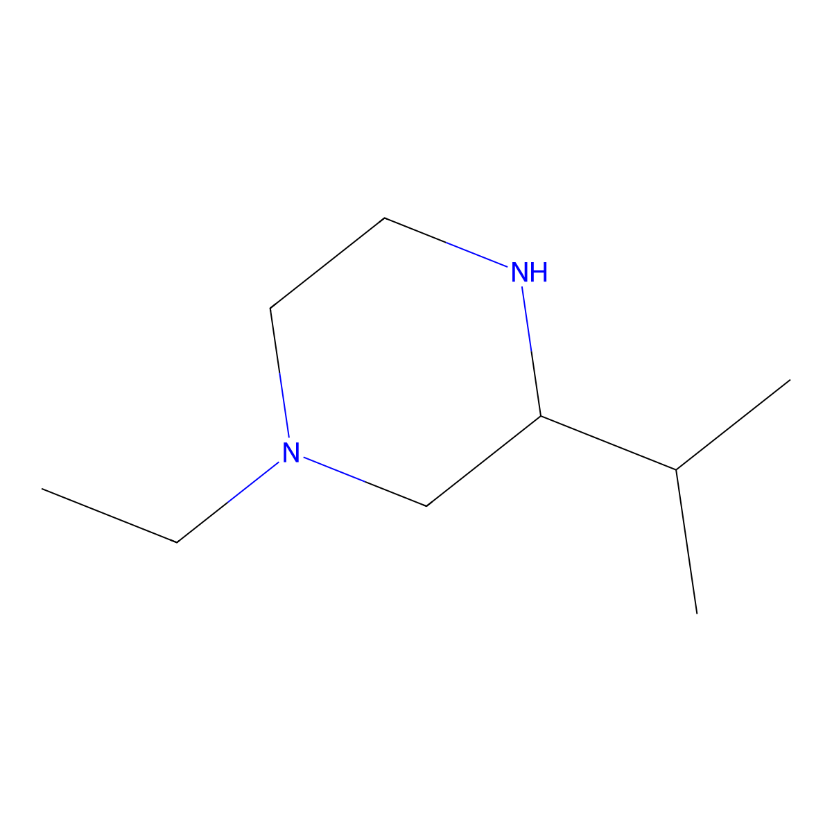 1-Ethyl-3-isopropylpiperazine molecular structure, CAS 1248908-17-9