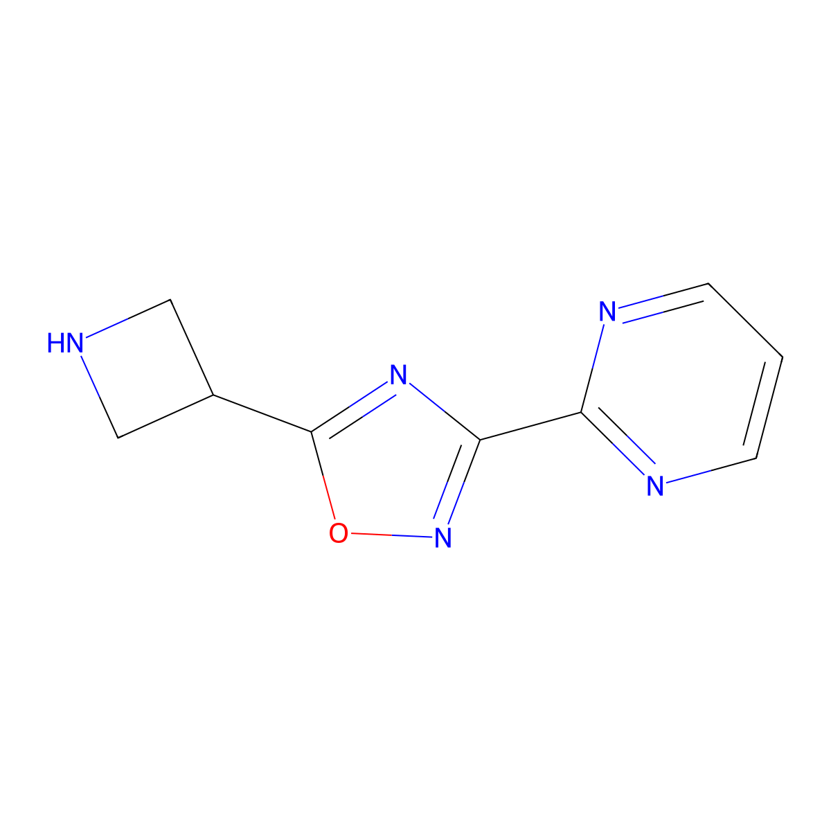 2-[5-(Azetidin-3-yl)-1,2,4-oxadiazol-3-yl]pyrimidine molecular structure, CAS 1248908-19-1