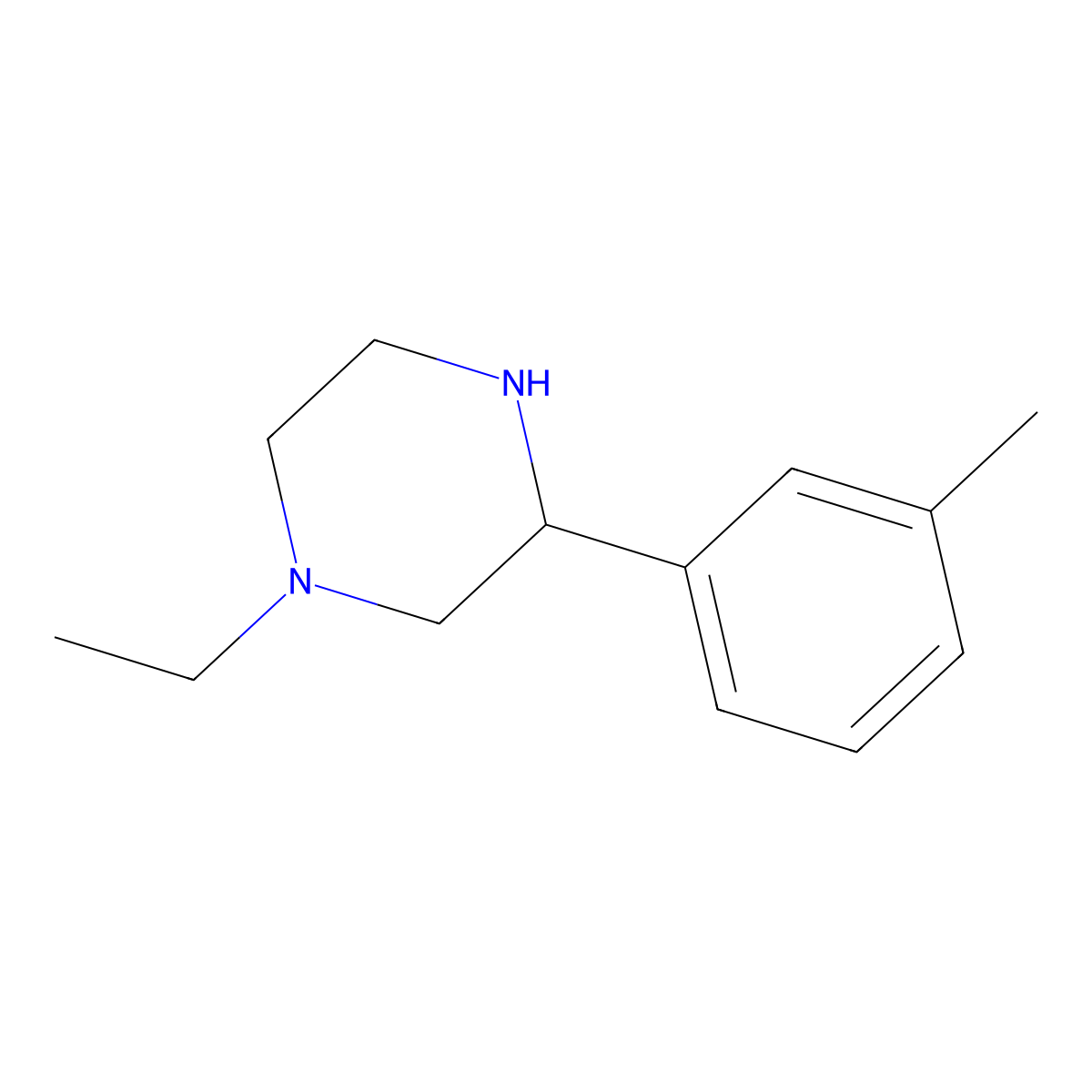 1-Ethyl-3-(3-methylphenyl)piperazine molecular structure, CAS 1248908-21-5