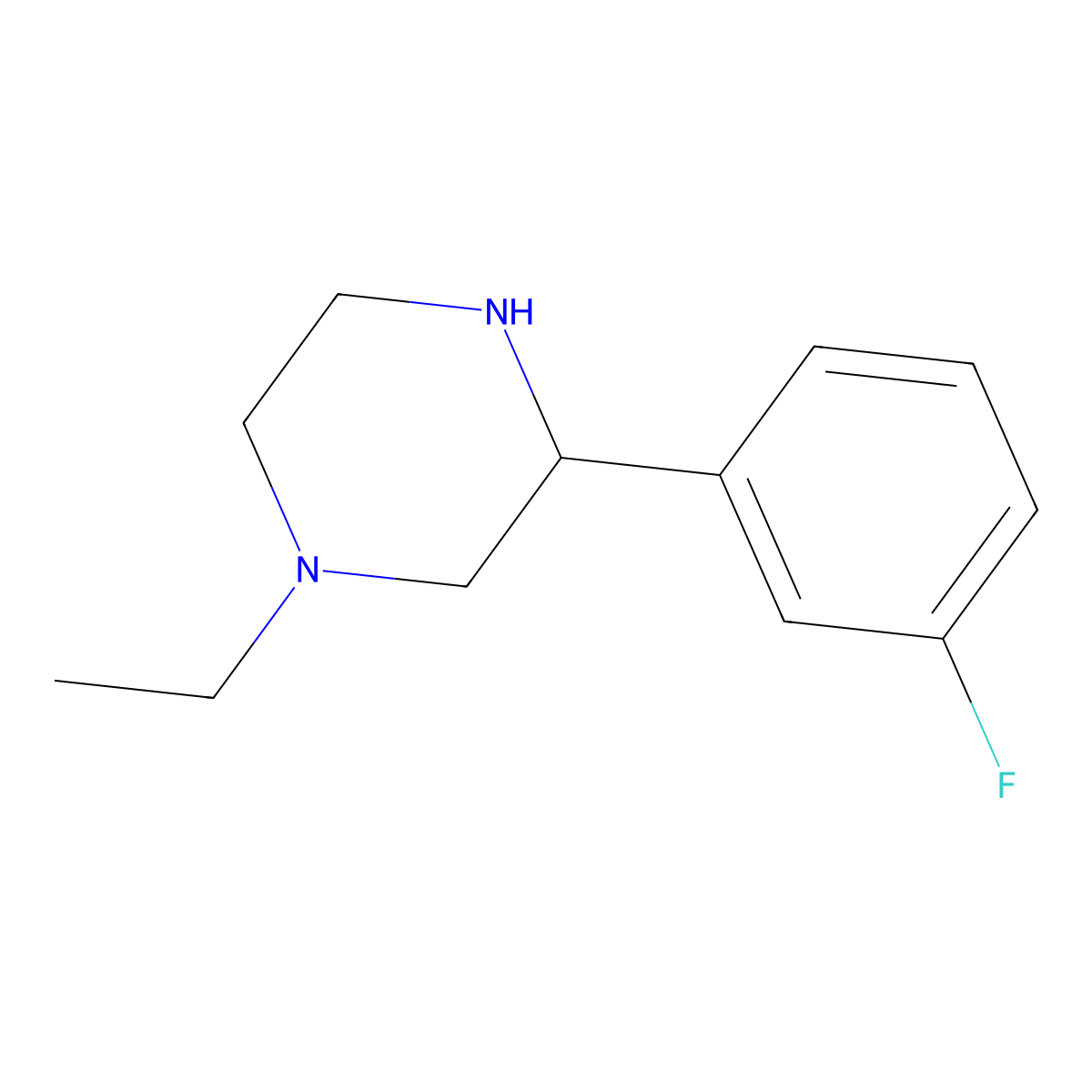 1-Ethyl-3-(3-fluorophenyl)piperazine molecular structure, CAS 1248908-22-6