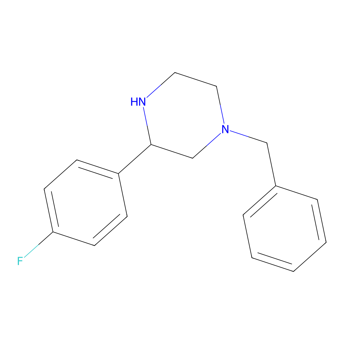 1-Benzyl-3-(4-fluorophenyl)piperazine molecular structure, CAS 1248908-23-7