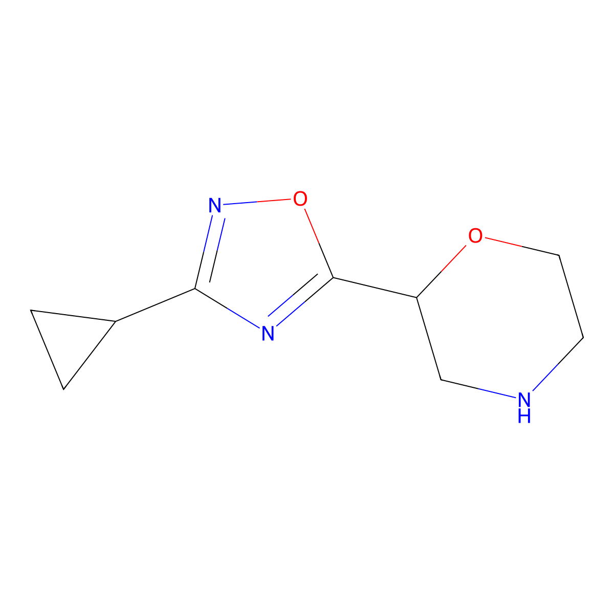 2-(3-Cyclopropyl-1,2,4-oxadiazol-5-yl)morpholine molecular structure, CAS 1248909-59-2