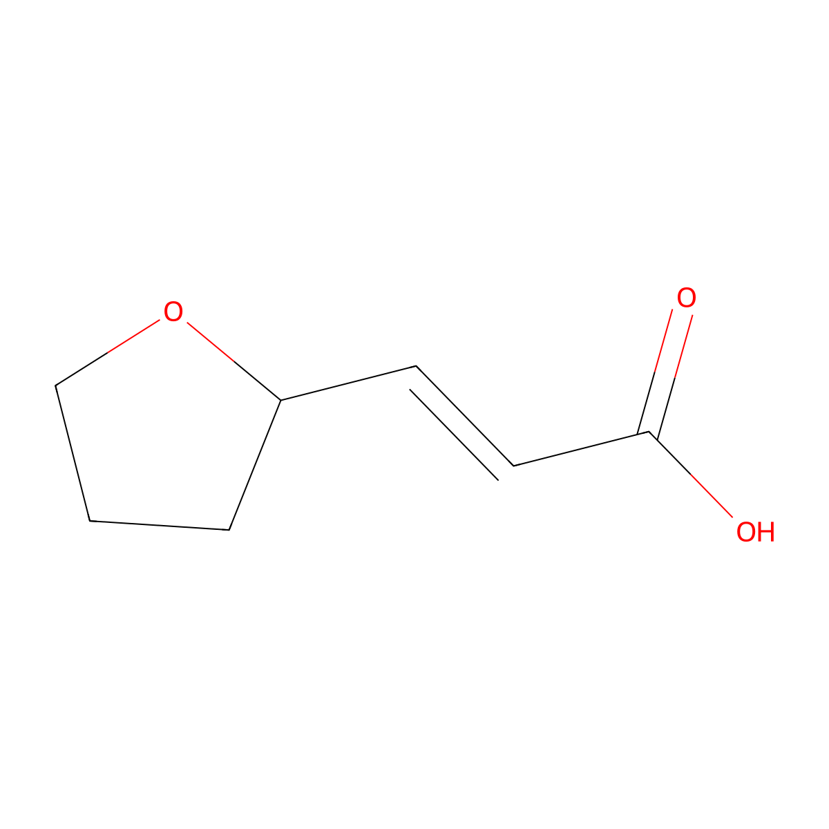 3-(Oxolan-2-yl)prop-2-enoic acid molecular structure, CAS 124891-24-3