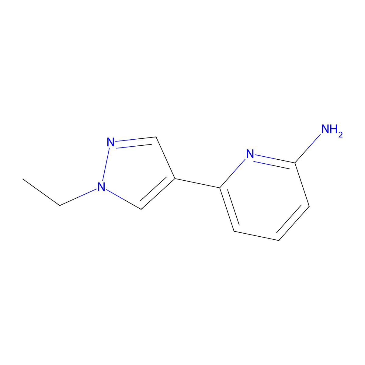 6-(1-ethyl-1H-pyrazol-4-yl)pyridin-2-amine molecular structure, CAS 1248910-83-9