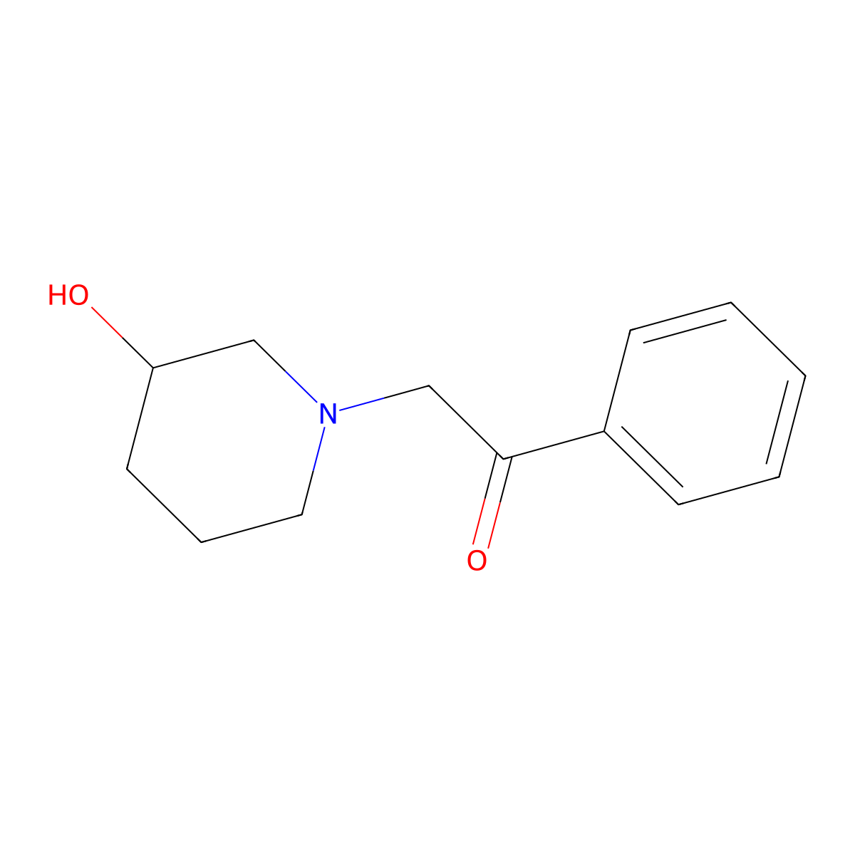 2-(3-Hydroxypiperidin-1-yl)-1-phenylethan-1-one molecular structure, CAS 1248914-71-7