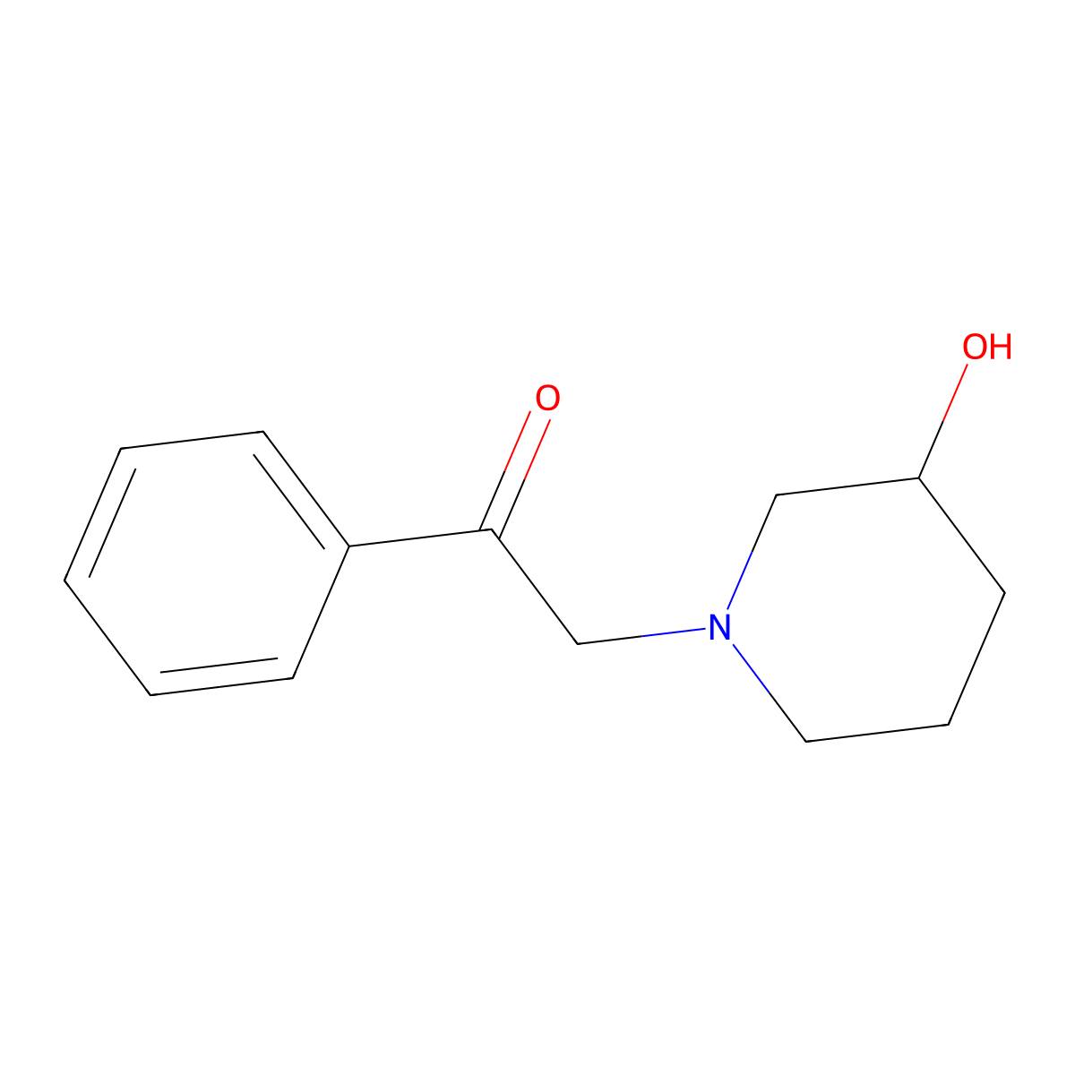 2-(3-Hydroxypiperidin-1-yl)-1-phenylethan-1-one molecular structure, CAS 1248914-71-7