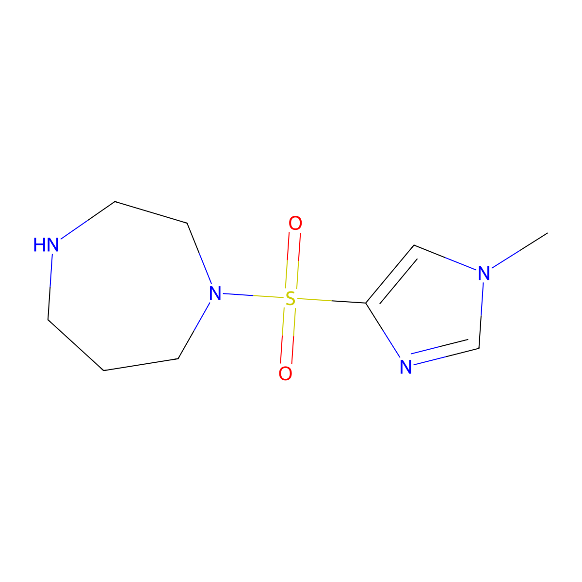 1-((1-methyl-1H-imidazol-4-yl)sulfonyl)-1,4-diazepane molecular structure, CAS 1248914-72-8