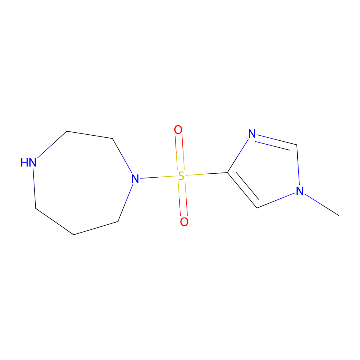 1-((1-methyl-1H-imidazol-4-yl)sulfonyl)-1,4-diazepane molecular structure, CAS 1248914-72-8