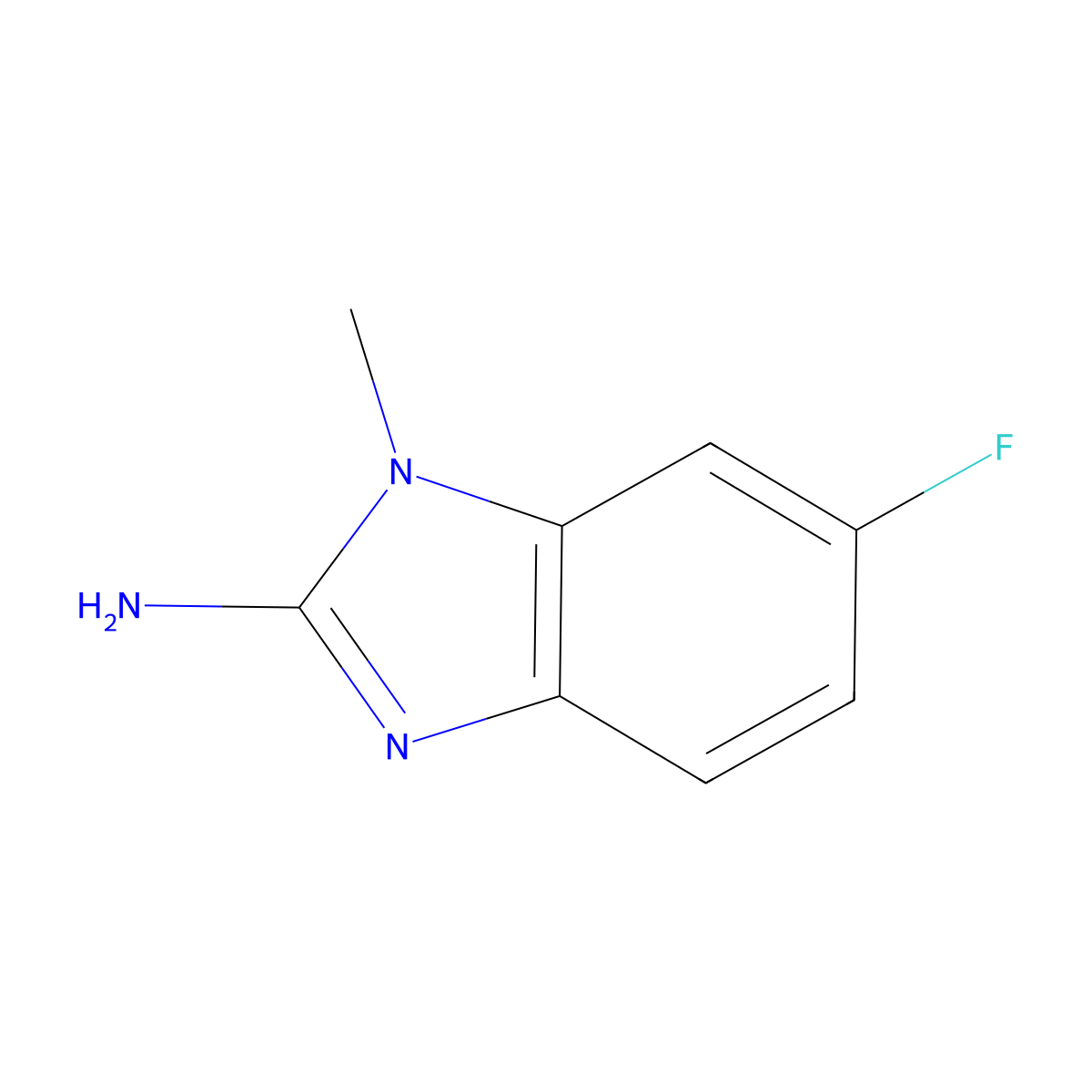 6-fluoro-1-methyl-1H-1,3-benzodiazol-2-amine molecular structure, CAS 1248916-44-0