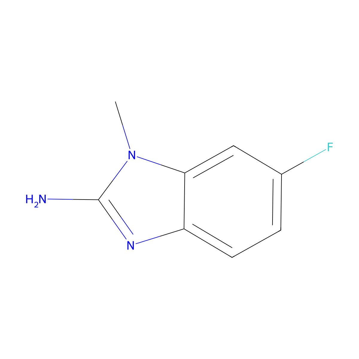 6-fluoro-1-methyl-1H-1,3-benzodiazol-2-amine molecular structure, CAS 1248916-44-0
