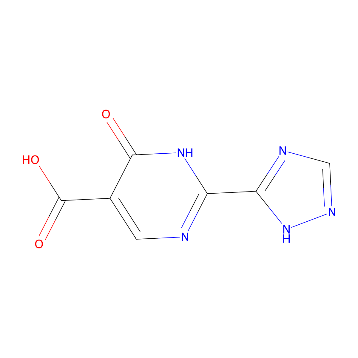 6-oxo-2-(4H-1,2,4-triazol-3-yl)-1,6-dihydropyrimidine-5-carboxylic acid molecular structure, CAS 1248917-31-8