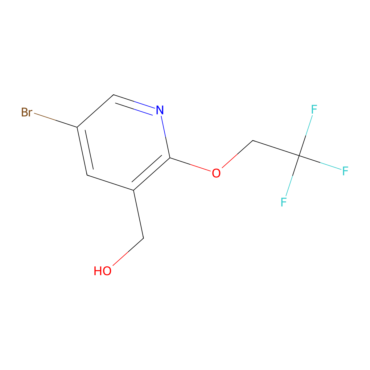 [5-Bromo-2-(2,2,2-trifluoroethoxy)pyridin-3-yl]methanol molecular structure, CAS 1248917-54-5