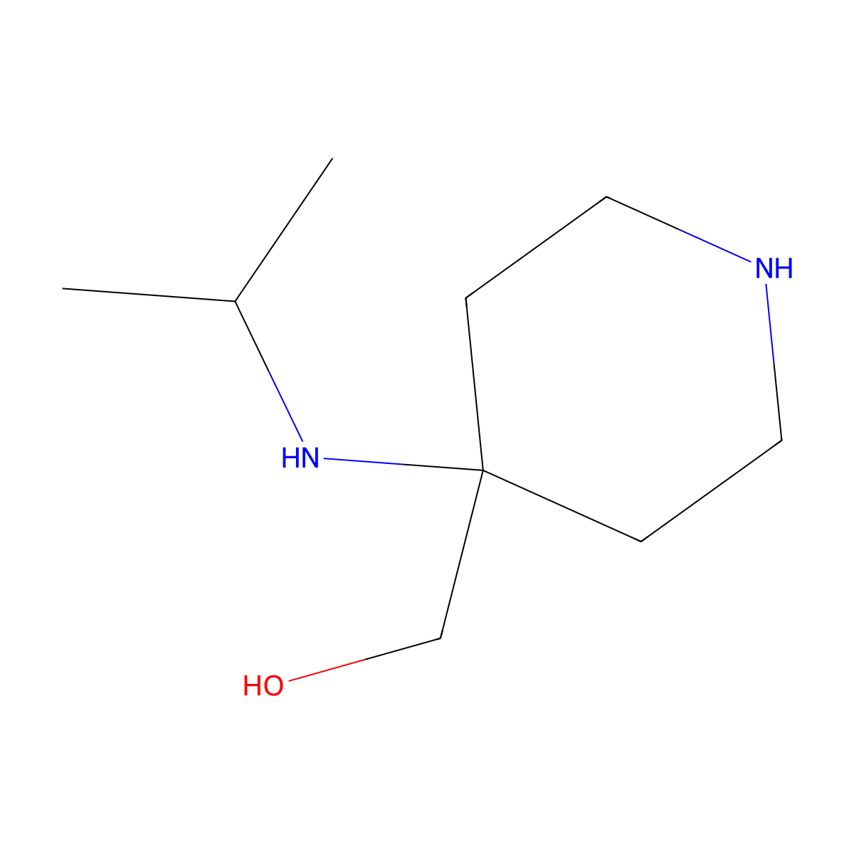 {4-[(Propan-2-yl)amino]piperidin-4-yl}methanol molecular structure, CAS 1248917-91-0