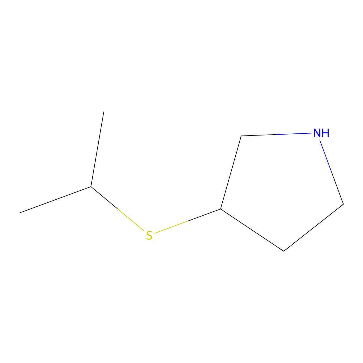 3-(Propan-2-ylsulfanyl)pyrrolidine molecular structure, CAS 1248918-02-6