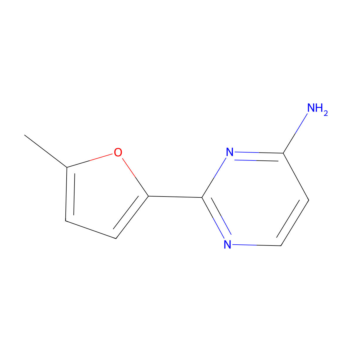 2-(5-Methylfuran-2-yl)pyrimidin-4-amine molecular structure, CAS 1248918-13-9