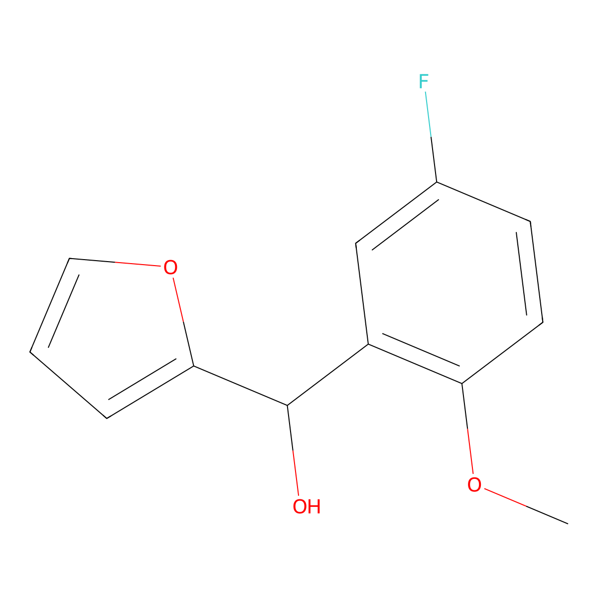 3-Fluoro-6-methoxyphenyl-(2-furyl)methanol molecular structure, CAS 1248919-37-0