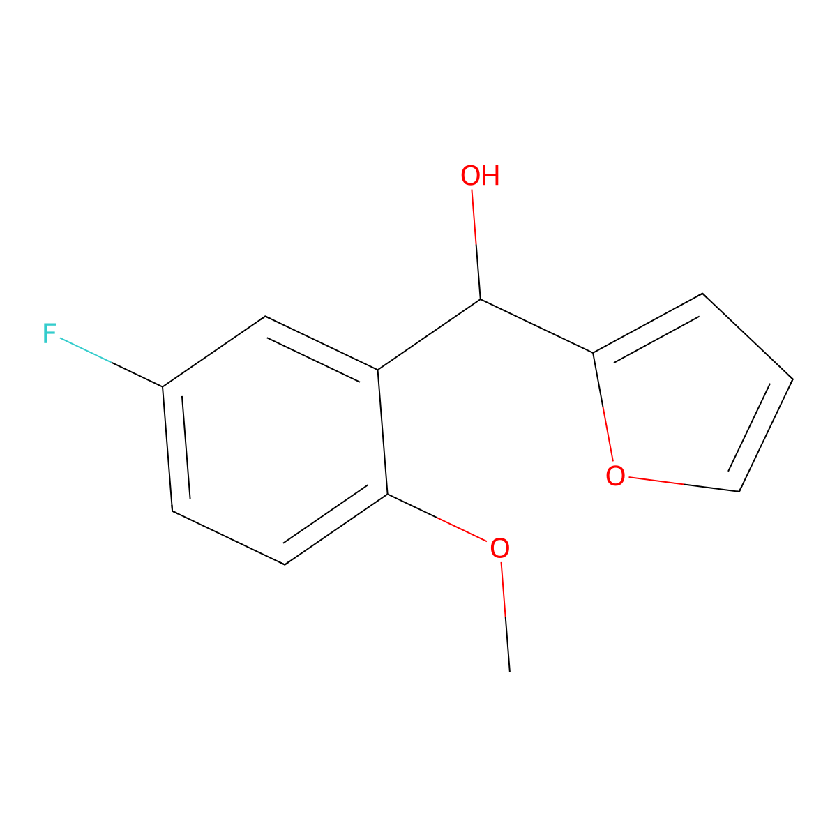 3-Fluoro-6-methoxyphenyl-(2-furyl)methanol molecular structure, CAS 1248919-37-0