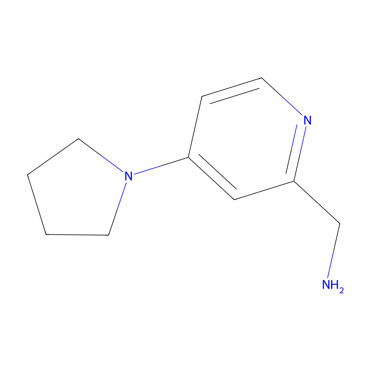 (4-(Pyrrolidin-1-yl)pyridin-2-yl)methanamine molecular structure, CAS 1248922-05-5
