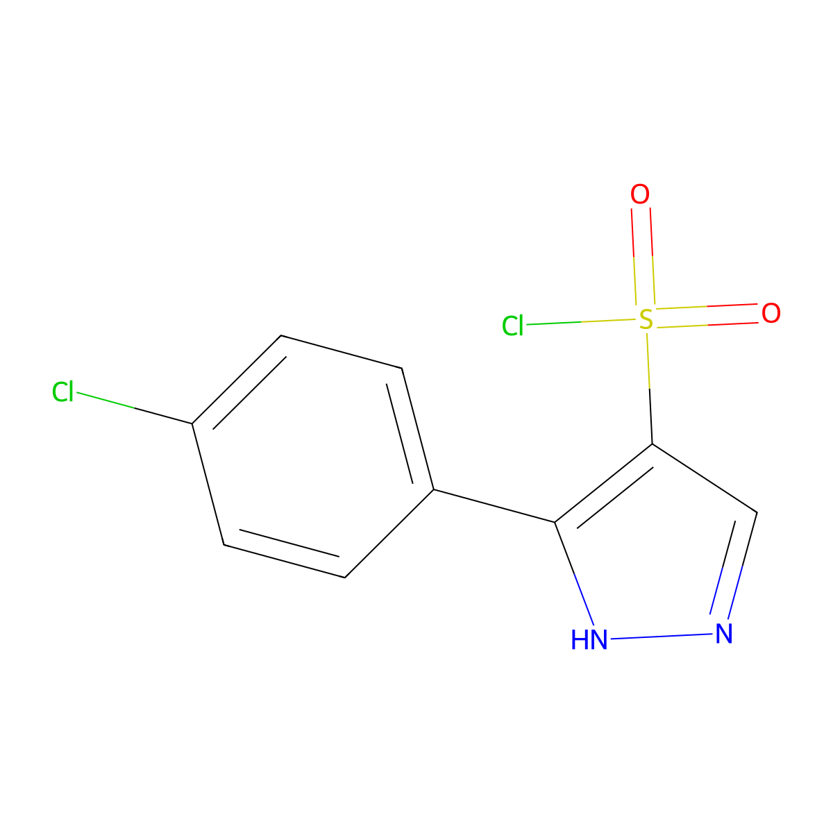 3-(4-chlorophenyl)-1H-pyrazole-4-sulfonyl chloride molecular structure, CAS 1248922-84-0