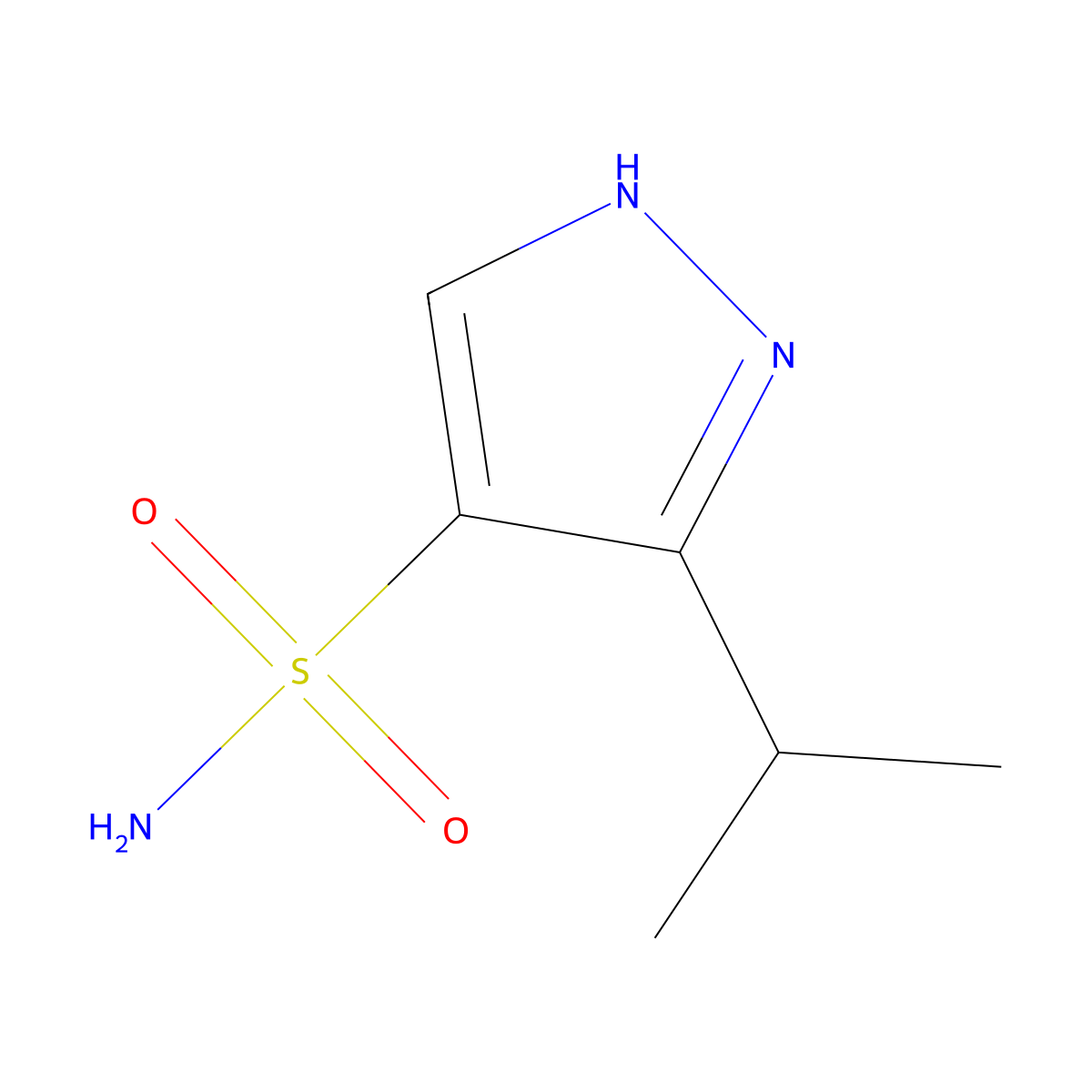 3-(propan-2-yl)-1H-pyrazole-4-sulfonamide molecular structure, CAS 1248925-97-4