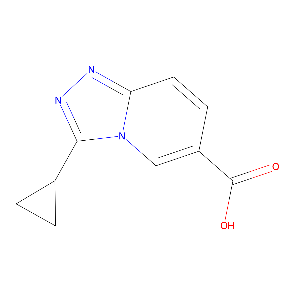 3-Cyclopropyl-(1,2,4)triazolo(4,3-a)pyridine-6-carboxylic acid molecular structure, CAS 1248926-27-3