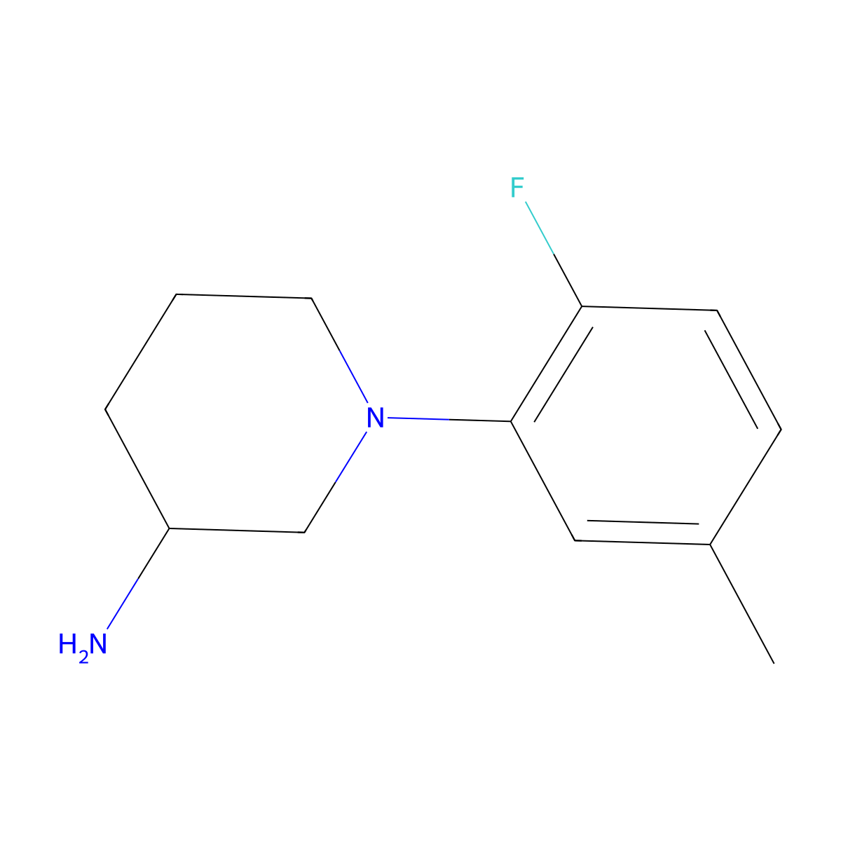1-(2-Fluoro-5-methylphenyl)piperidin-3-amine molecular structure, CAS 1248926-63-7