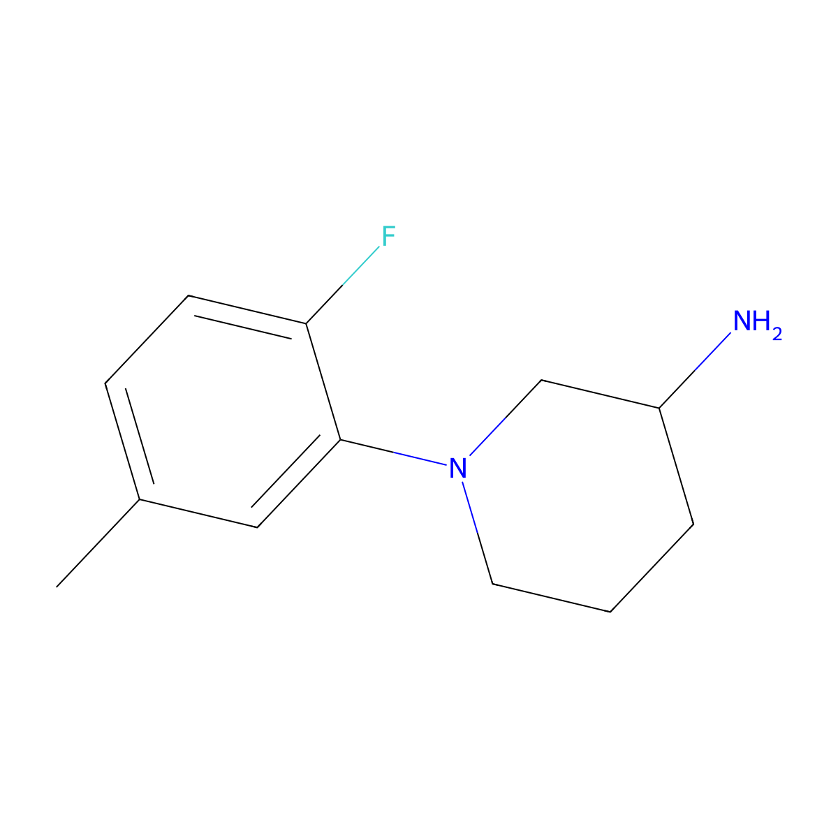 1-(2-Fluoro-5-methylphenyl)piperidin-3-amine molecular structure, CAS 1248926-63-7