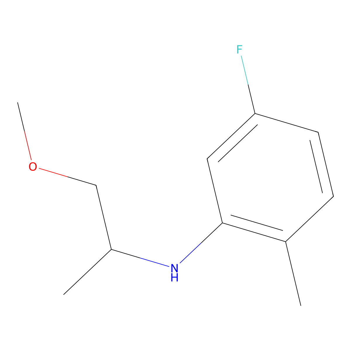 5-fluoro-N-(1-methoxypropan-2-yl)-2-methylaniline molecular structure, CAS 1248926-79-5