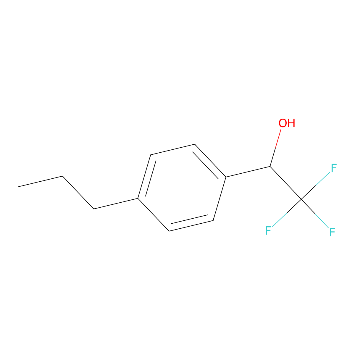 2,2,2-Trifluoro-1-(4-propylphenyl)ethan-1-ol molecular structure, CAS 1248926-86-4