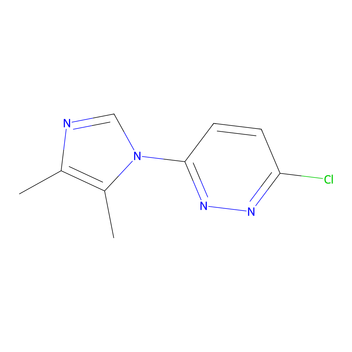 3-chloro-6-(4,5-dimethyl-1H-imidazol-1-yl)pyridazine molecular structure, CAS 1248926-89-7