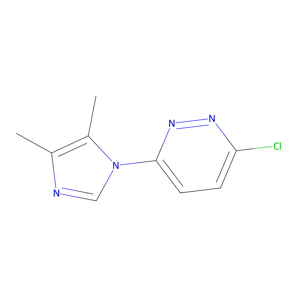 3-chloro-6-(4,5-dimethyl-1H-imidazol-1-yl)pyridazine molecular structure, CAS 1248926-89-7