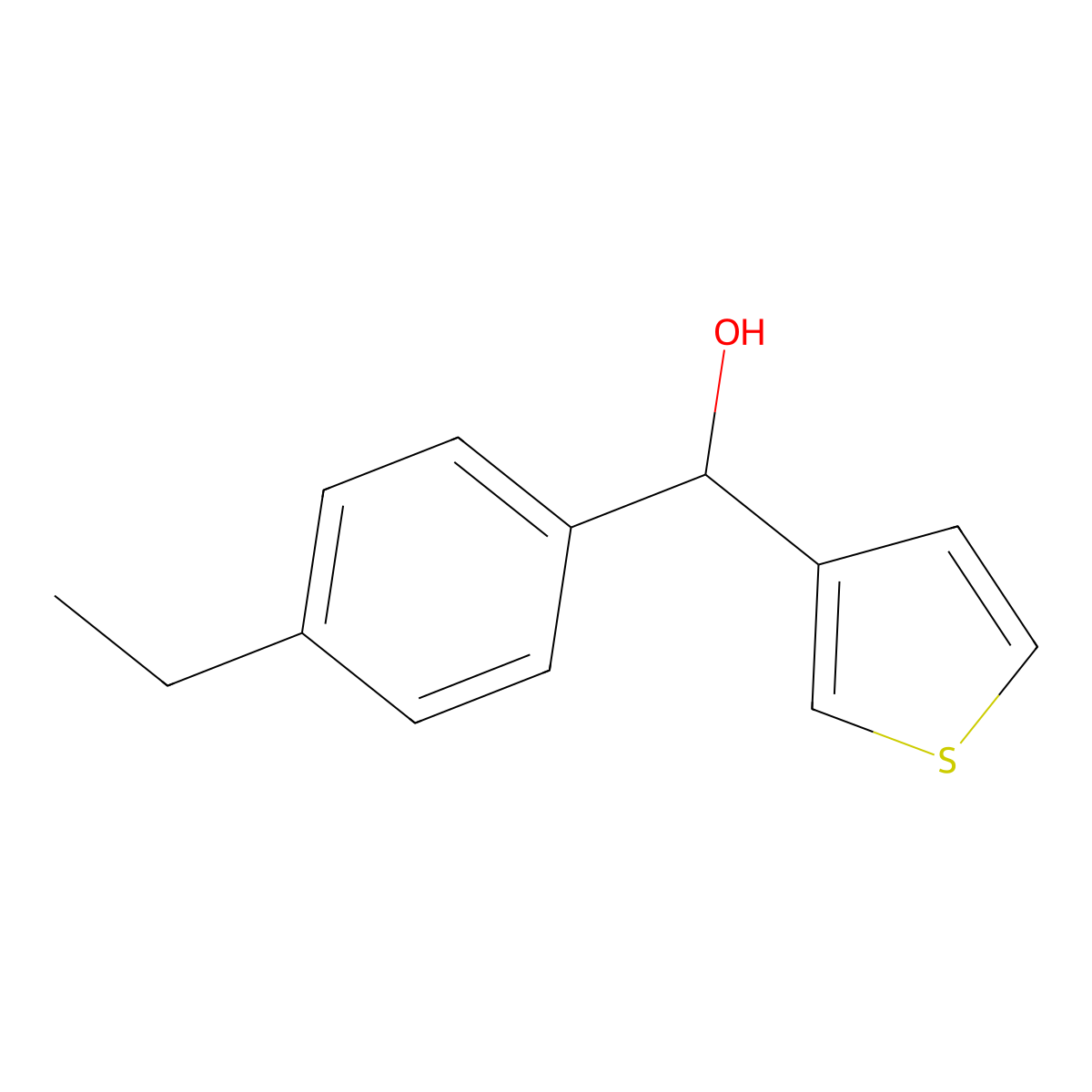 4-Ethylphenyl-(3-thienyl)methanol molecular structure, CAS 1248927-64-1