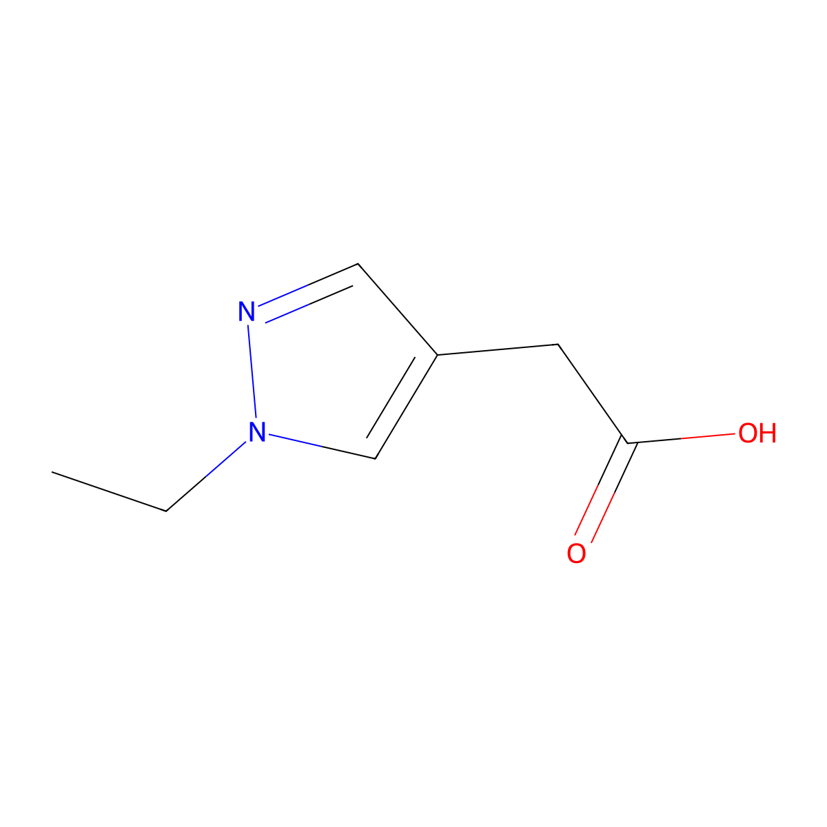 2-(1-ethyl-1H-pyrazol-4-yl)acetic acid molecular structure, CAS 1248927-68-5