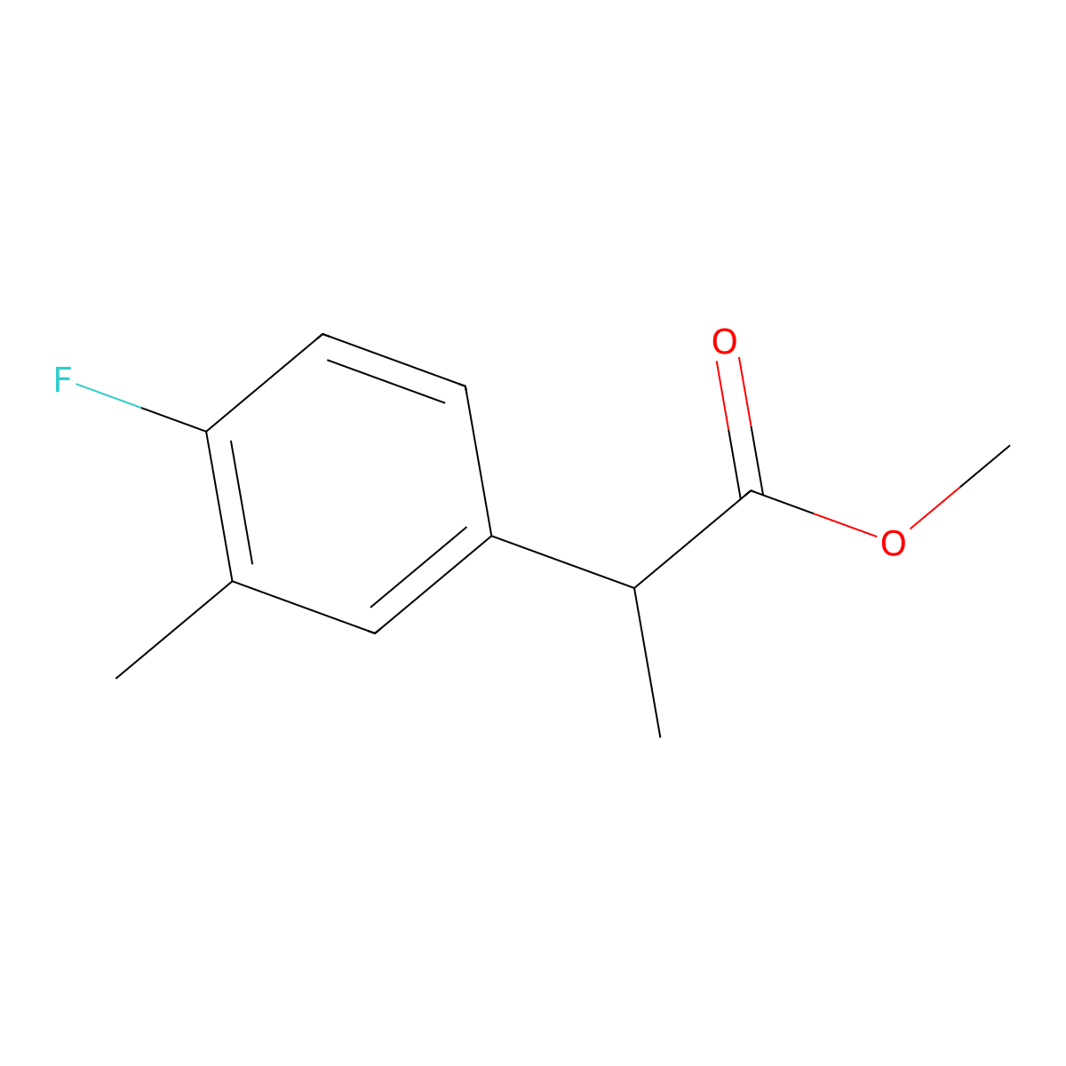 Methyl 2-(4-fluoro-3-methylphenyl)propanoate molecular structure, CAS 1248927-72-1
