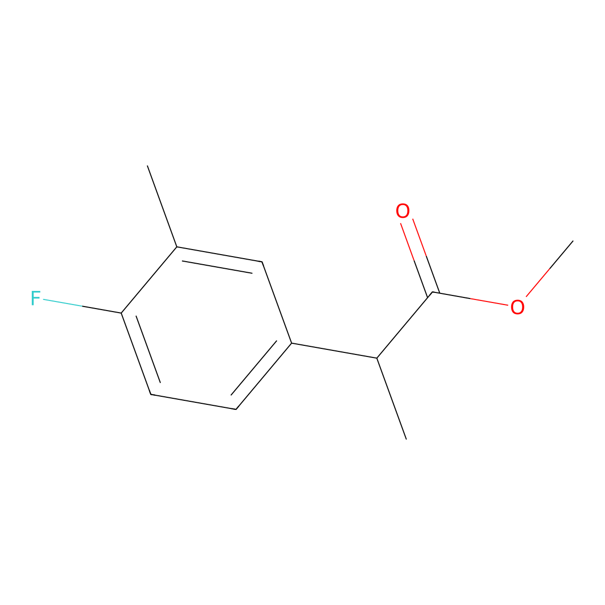 Methyl 2-(4-fluoro-3-methylphenyl)propanoate molecular structure, CAS 1248927-72-1