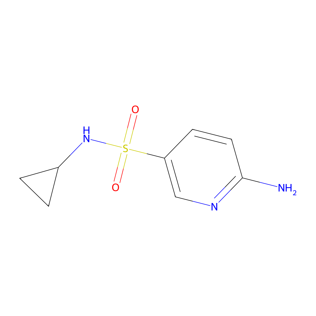 6-amino-N-cyclopropylpyridine-3-sulfonamide molecular structure, CAS 1248927-92-5