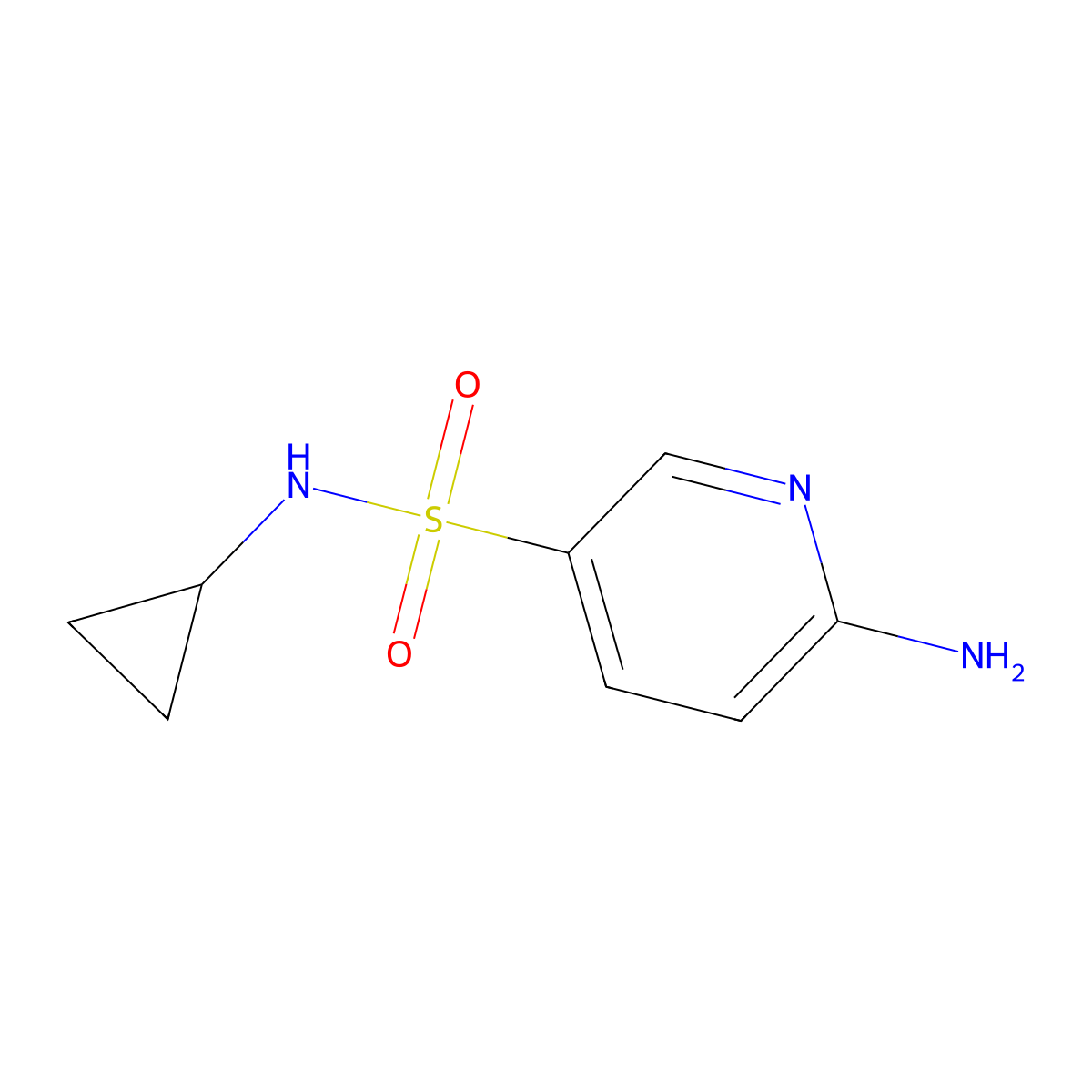 6-amino-N-cyclopropylpyridine-3-sulfonamide molecular structure, CAS 1248927-92-5