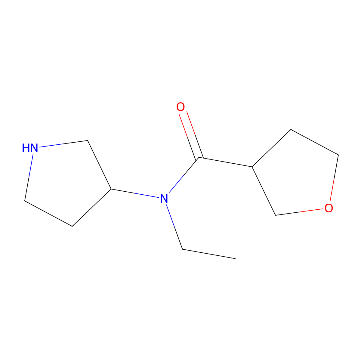 N-ethyl-N-(pyrrolidin-3-yl)oxolane-3-carboxamide molecular structure, CAS 1248928-19-9