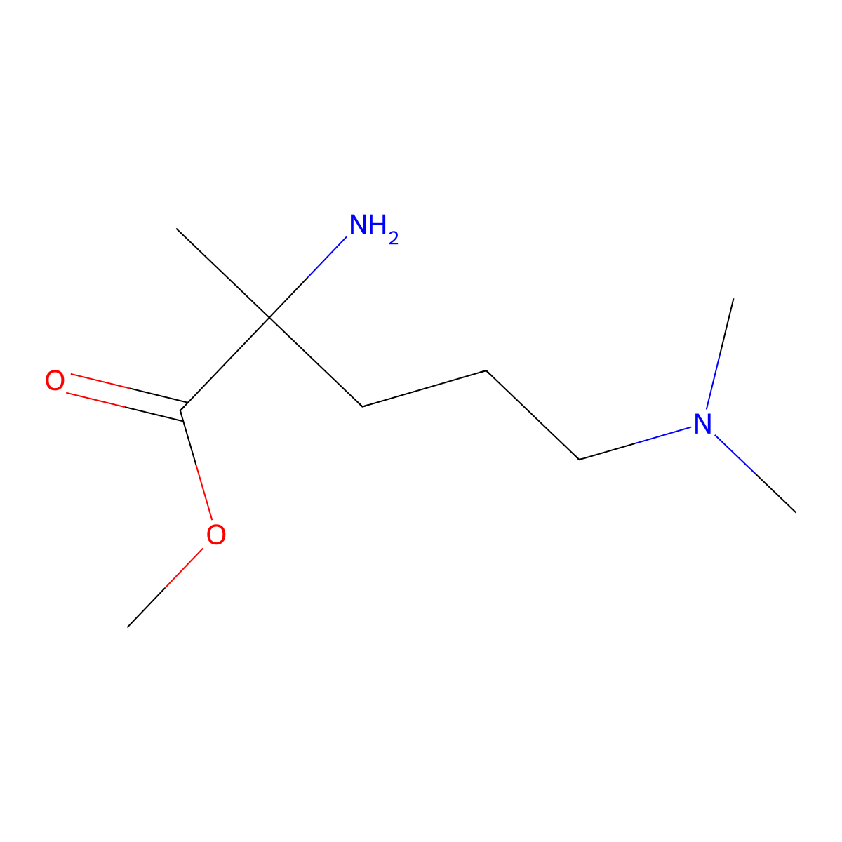 Methyl 2-amino-5-(dimethylamino)-2-methylpentanoate molecular structure, CAS 1248928-22-4