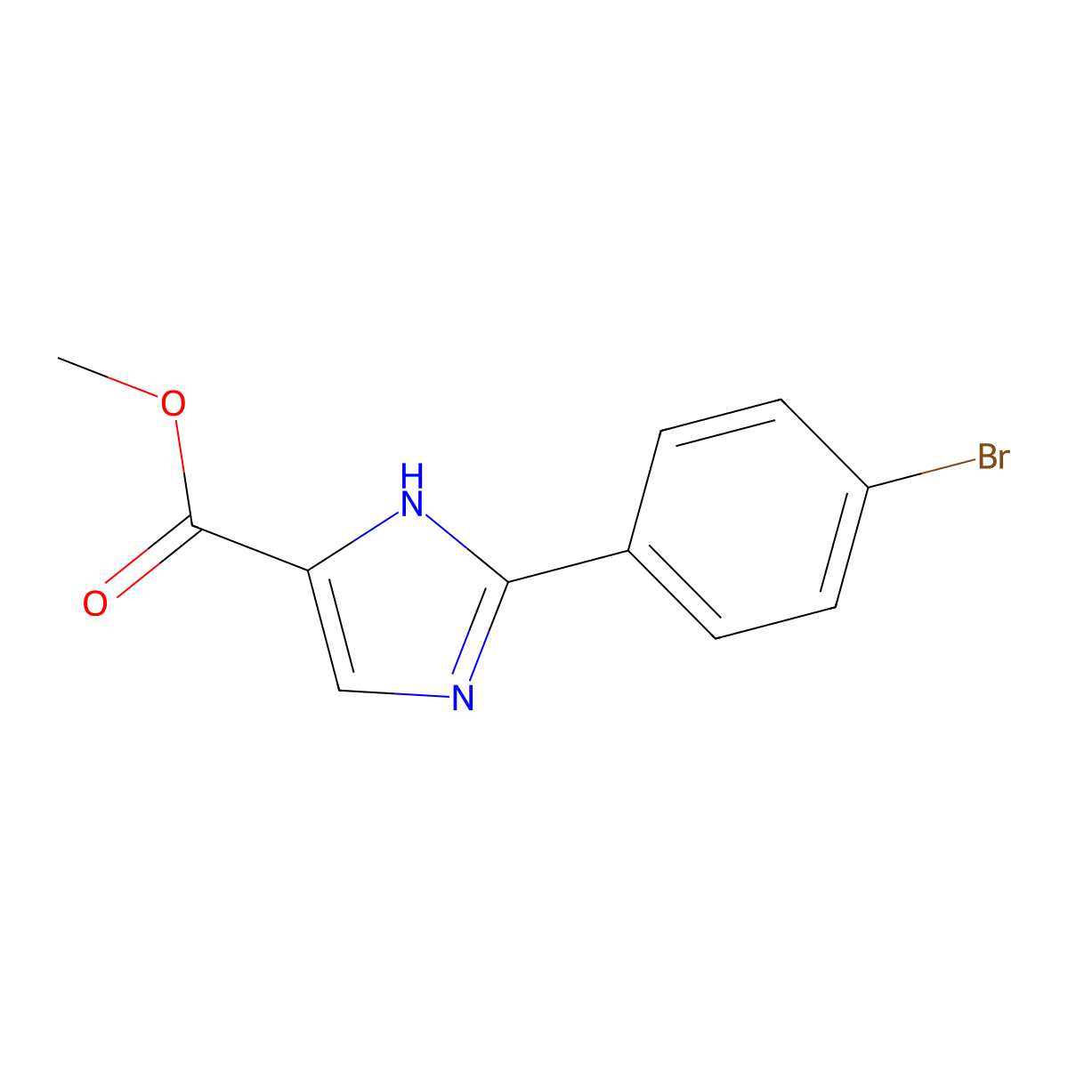 methyl 2-(4-bromophenyl)-1H-imidazole-4-carboxylate molecular structure, CAS 1248928-40-6