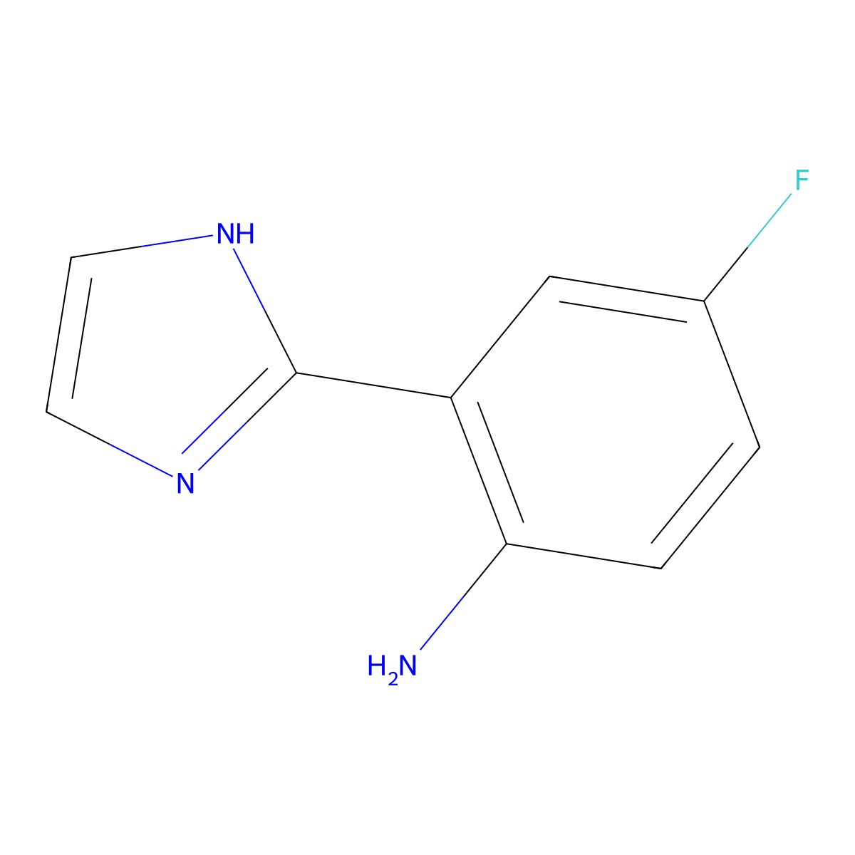 4-fluoro-2-(1H-imidazol-2-yl)aniline molecular structure, CAS 1248928-86-0