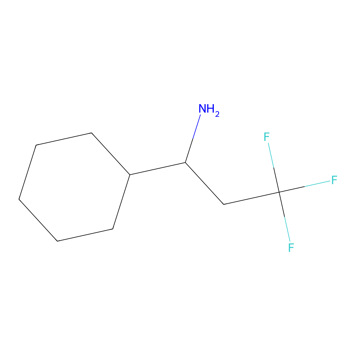 1-Cyclohexyl-3,3,3-trifluoropropan-1-amine molecular structure, CAS 1248930-62-2