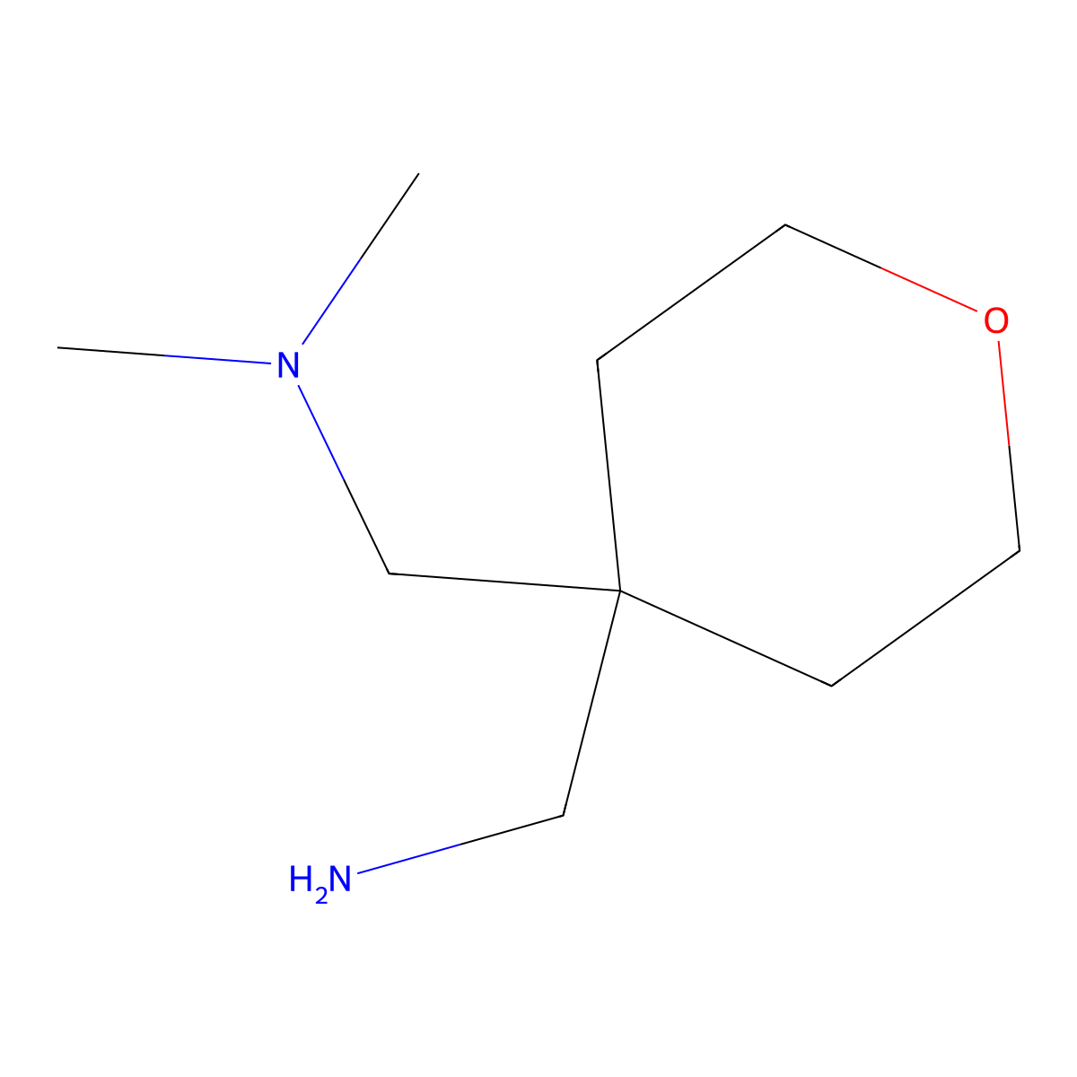 1-{4-[(Dimethylamino)methyl]oxan-4-yl}methanamine molecular structure, CAS 1248930-69-9