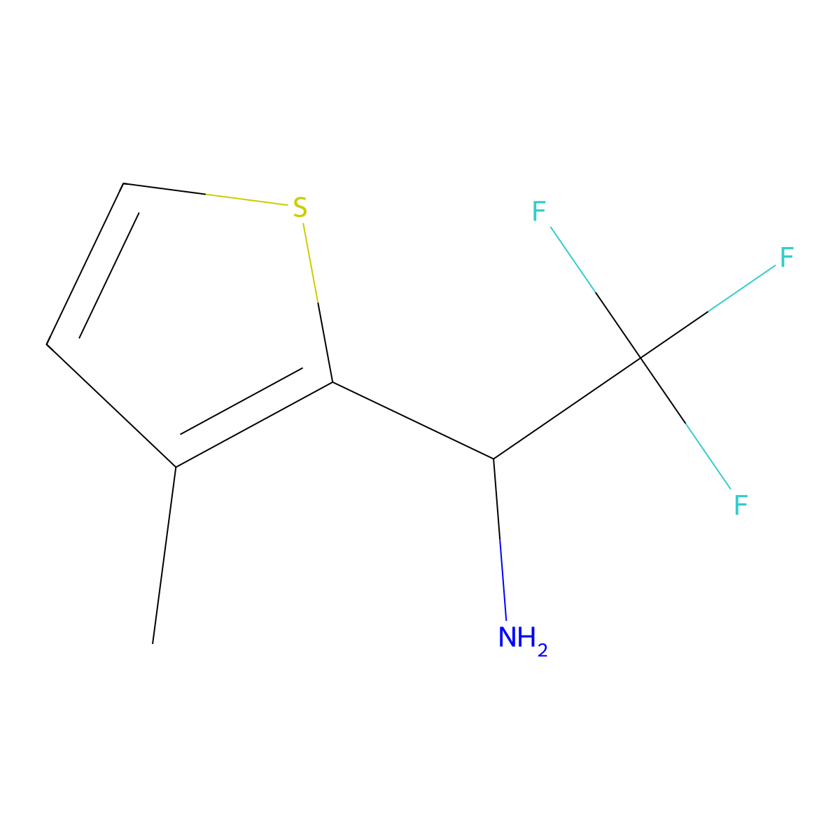 2,2,2-Trifluoro-1-(3-methylthiophen-2-yl)ethan-1-amine molecular structure, CAS 1248933-18-7