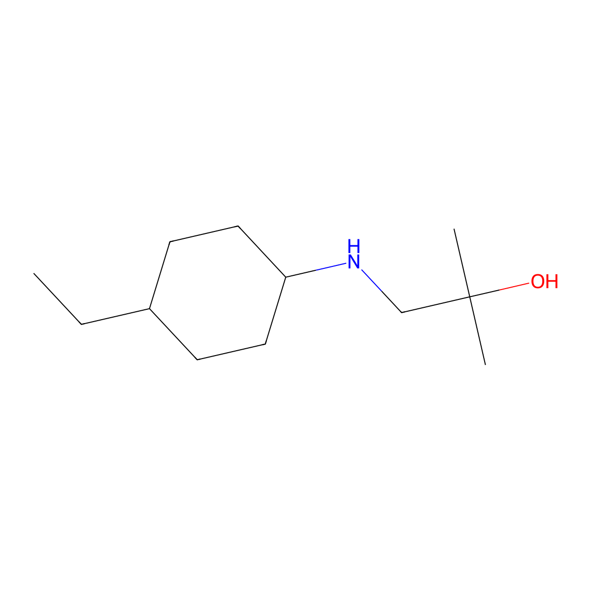 1-((4-Ethylcyclohexyl)amino)-2-methylpropan-2-ol molecular structure, CAS 1248933-71-2