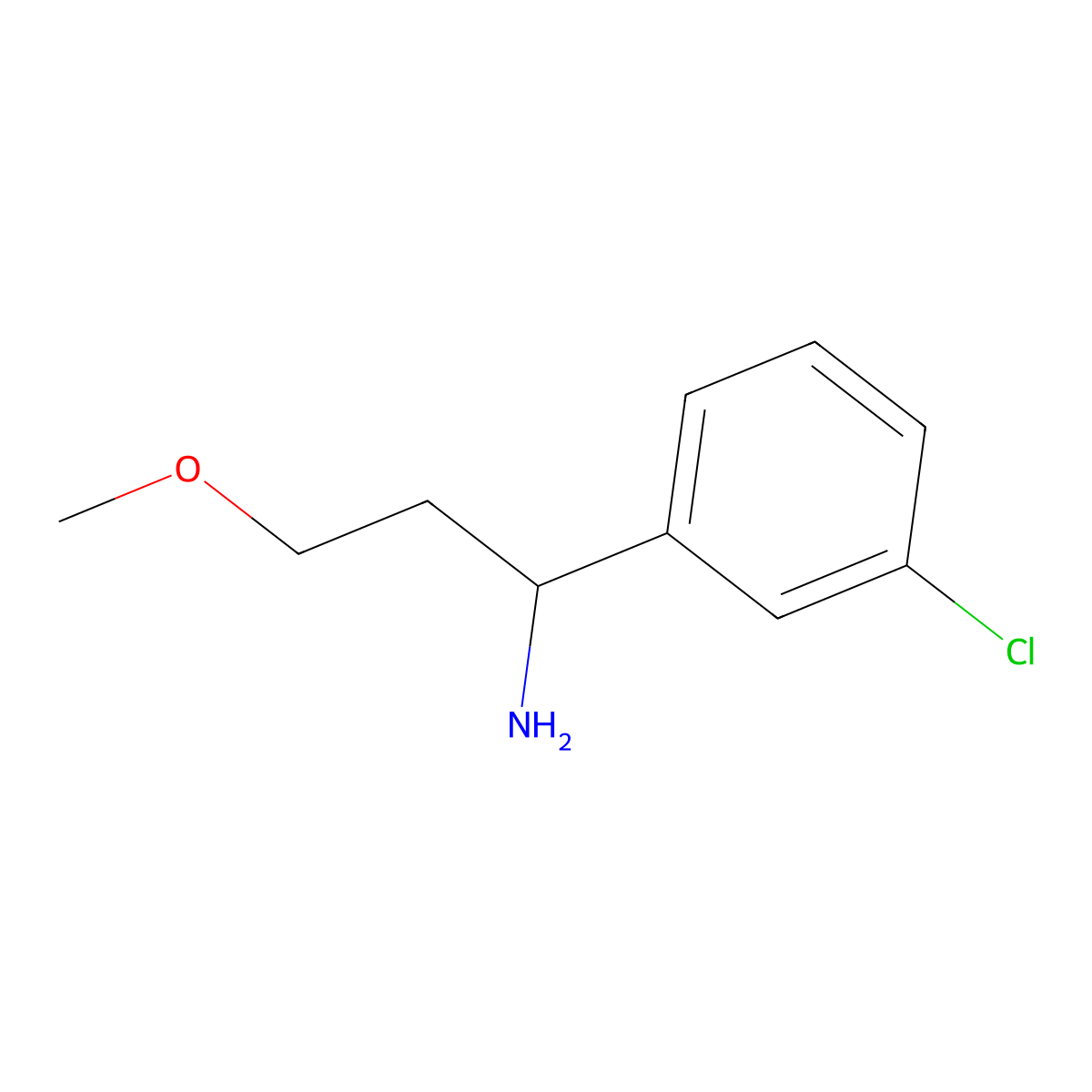 1-(3-Chlorophenyl)-3-methoxypropan-1-amine molecular structure, CAS 1248933-98-3