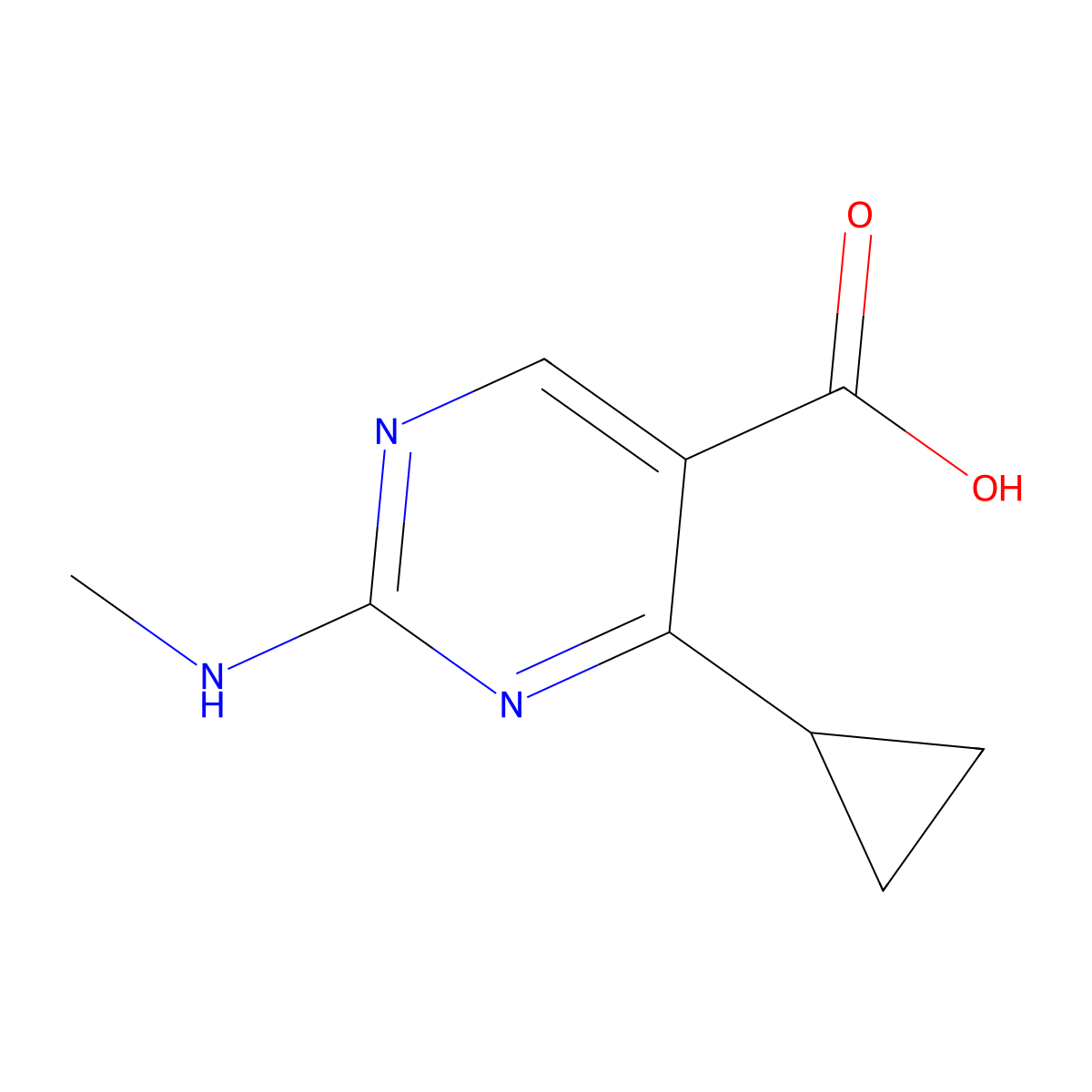 4-Cyclopropyl-2-(methylamino)pyrimidine-5-carboxylic acid molecular structure, CAS 1248934-00-0