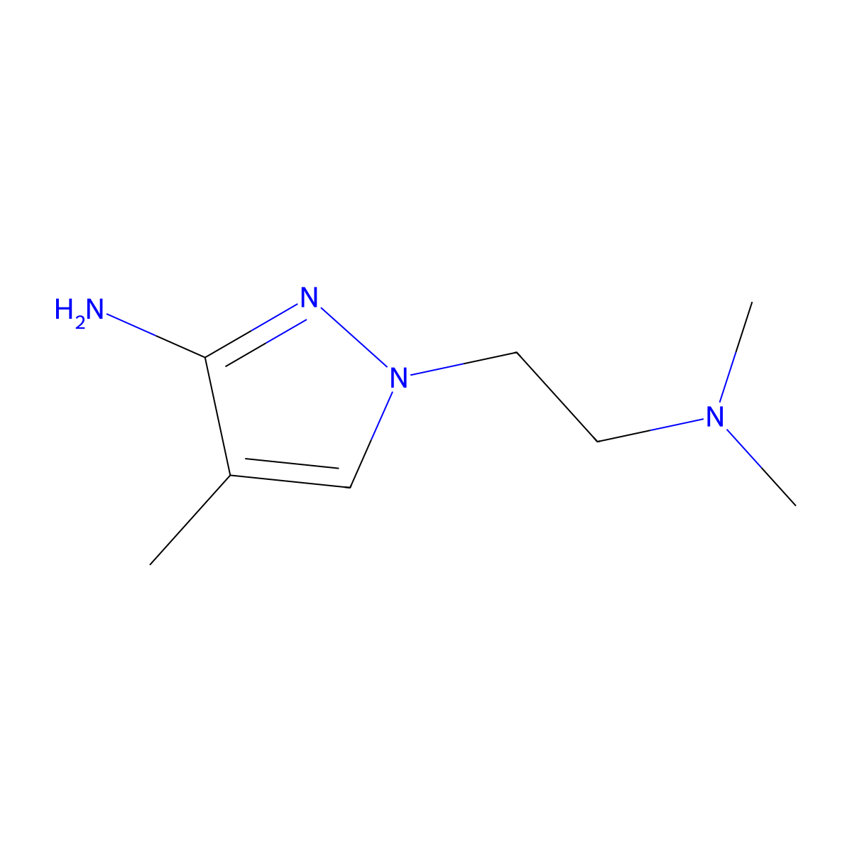 1-[2-(dimethylamino)ethyl]-4-methyl-1H-pyrazol-3-amine molecular structure, CAS 1248934-25-9