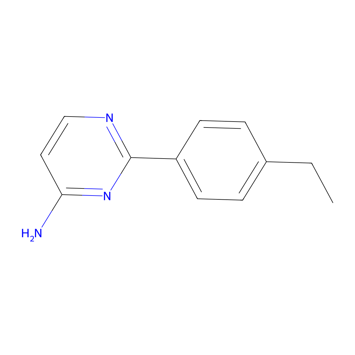 2-(4-Ethylphenyl)pyrimidin-4-amine molecular structure, CAS 1248934-63-5