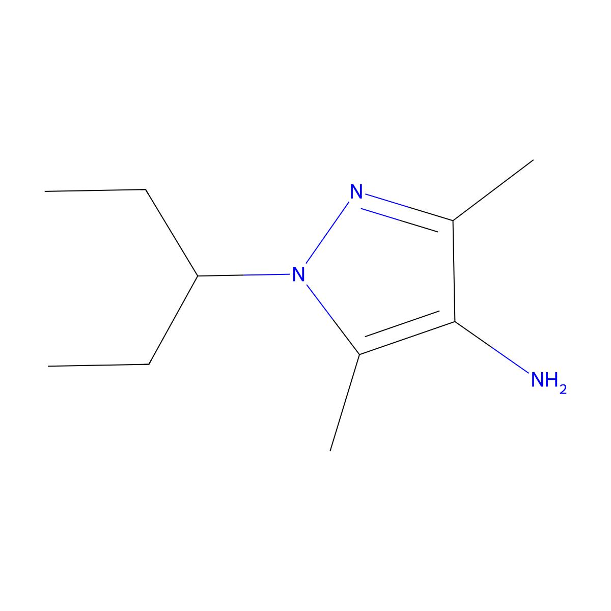 3,5-Dimethyl-1-(pentan-3-YL)-1H-pyrazol-4-amine molecular structure, CAS 1248935-11-6